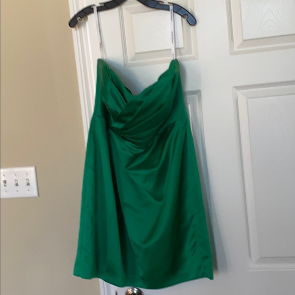 David’s Bridal strapless bridesmaid dress
